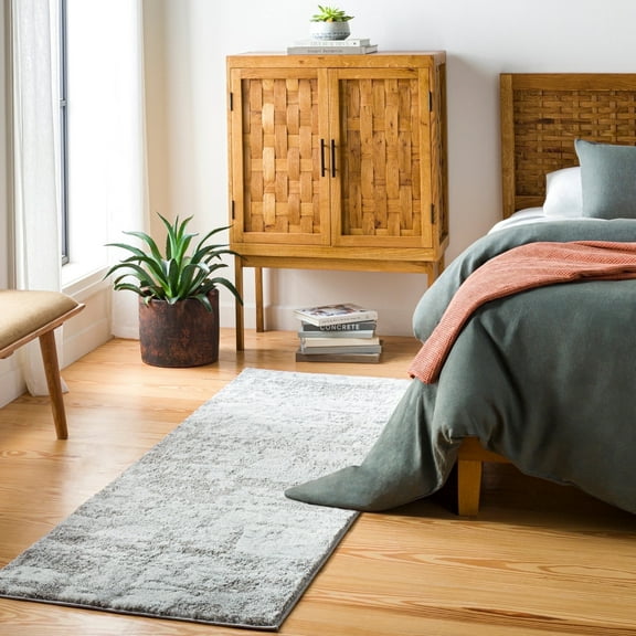 Livabliss Area Rugs for Living Room, 3x7 Venice Modern Medium Gray Runner Rug, Bedroom Dining Room Home Decor Stain Resistant Carpet (2'7" x 7'3" Runner)