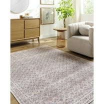 Livabliss Washable Rugs for Living Room, 5x7 Vinny Traditional Beige Area Rug, Bedroom Dining Room Home Decor Stain Resistant Carpet (5'3" x 7')
