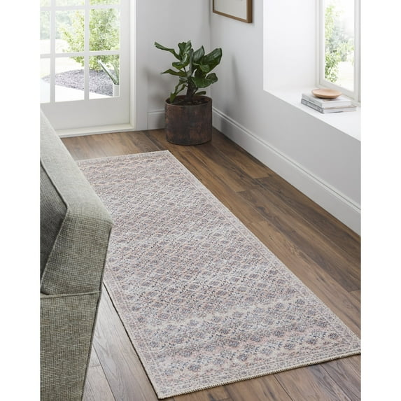 Livabliss Washable Rugs for Living Room, 3x8 Vinny Traditional Beige Runner Area Rug, Bedroom Dining Room Home Decor Stain Resistant Carpet (2'7" x 7'10" Runner)