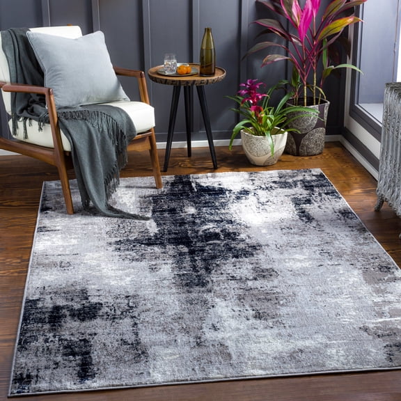 Livabliss Area Rugs for Living Room, 9x12 Wanderlust Modern Blue Rug, Bedroom Dining Room Home Decor Stain Resistant Carpet (8'10" x 12'4")