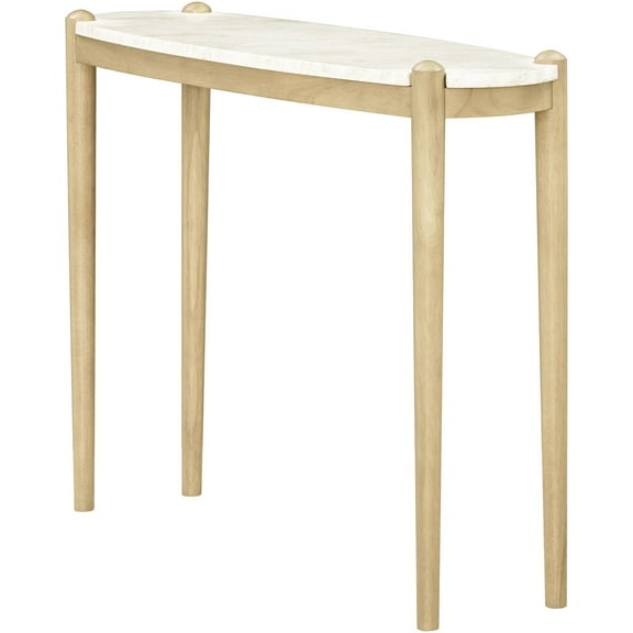 Livabliss x Becki Owens Coronado Modern Console Table, 31"H x 15"W x 43"D, White/Tan