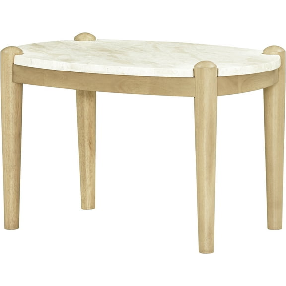 Livabliss x Becki Owens Coronado Modern End Table, 21"H x 18"W x 26"D, White/Tan