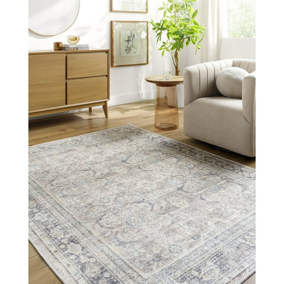 Livabliss x Becki Owens Darling Updated Traditional Washable Area Rug,5'3" x 7',Light Beige