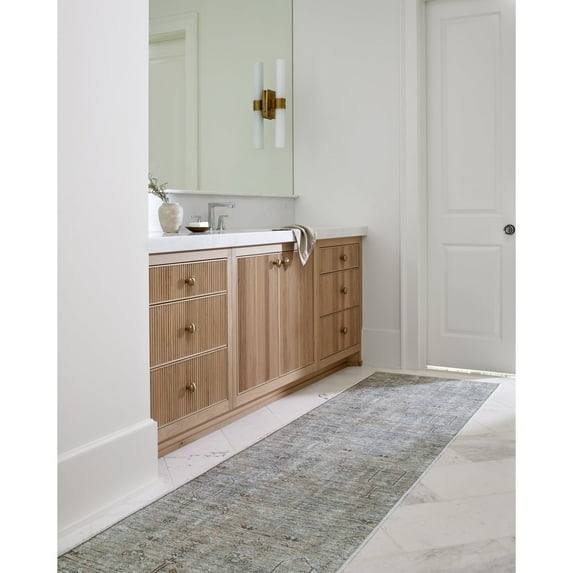 Livabliss x Becki Owens Darling Updated Traditional Washable Area Rug,5'3" x 7',Taupe/Ice Blue