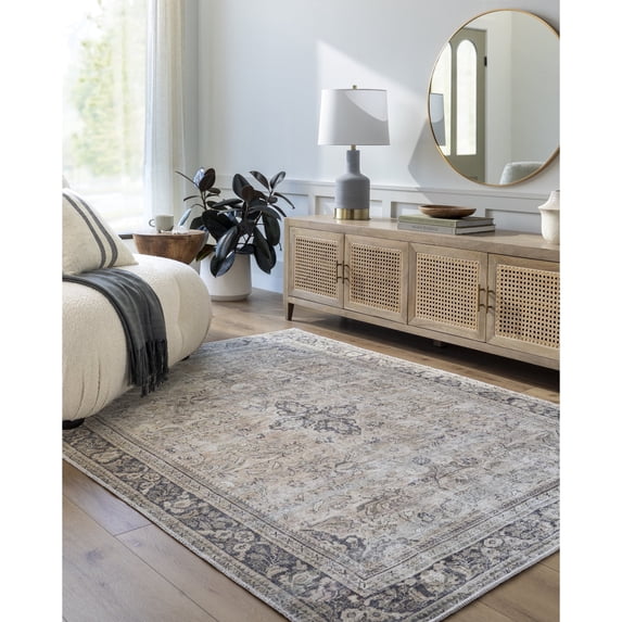 Livabliss x Becki Owens Darling Updated Traditional Washable Area Rug,7'7" x 9'6",Light Gray