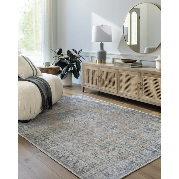 Livabliss x Becki Owens Darling Updated Traditional Washable Area Rug,8'10" x 12',Medium Gray