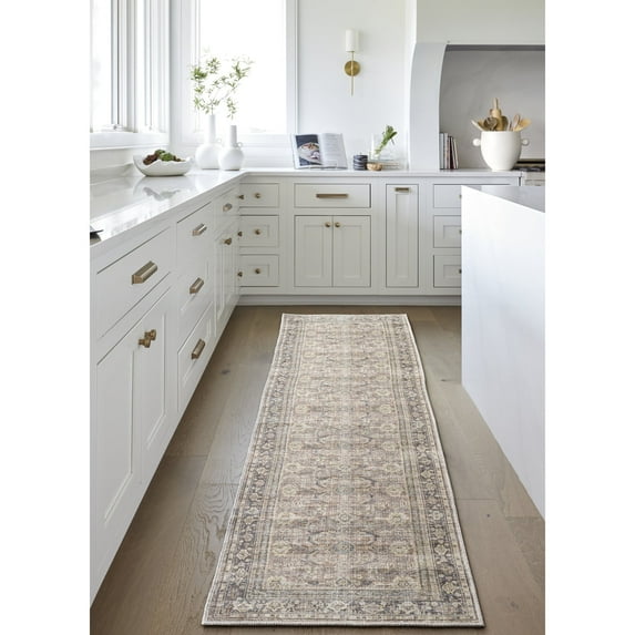 Livabliss x Becki Owens Darling Updated Traditional Washable Runner Area Rug,2'7" x 10',Light Beige