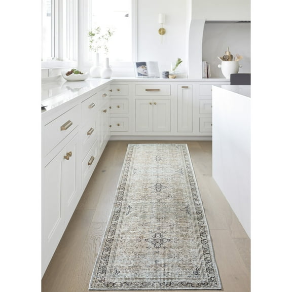 Livabliss x Becki Owens Darling Updated Traditional Washable Runner Area Rug,2'7" x 10',Light Gray