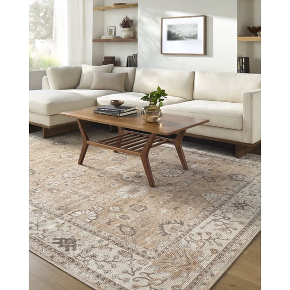 Livabliss x Becki Owens Davina Traditional Area Rug, 2'7" x 7'3", Cream/Tan