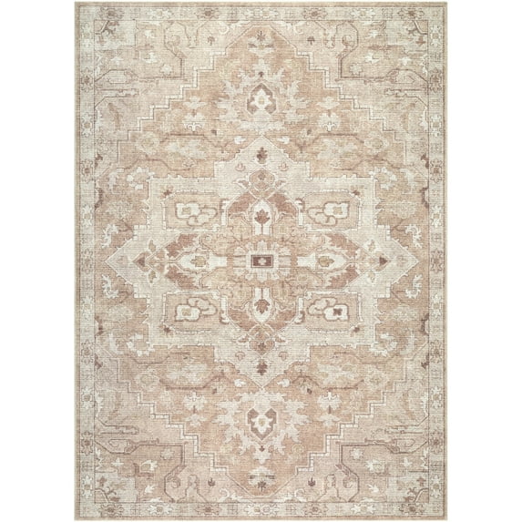 Livabliss x Becki Owens Elle Vintage Oriental Area Rug,7'10" x 10',Tan/Off-White