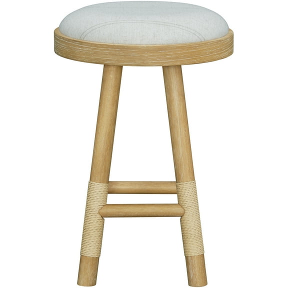 Livabliss x Becki Owens Esmarca Modern Coastal Stool, 26"H x 17"W x 17"D, Gray
