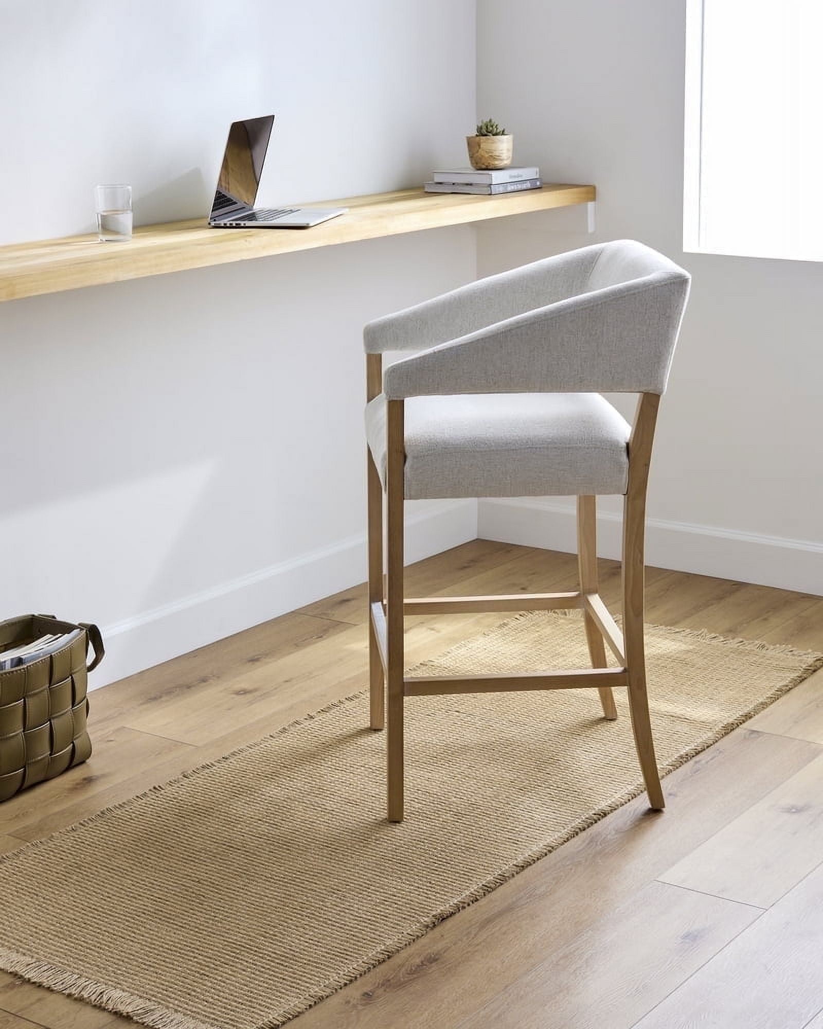 Natural Tan Jute and Polypropylene Runner Rug with Fringe