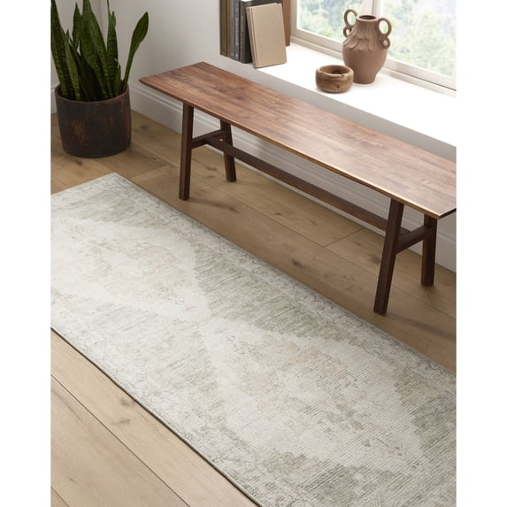 Livabliss x Becki Owens Luca Vintage Medallion Runner Area Rug,2'7" x 7'3",Olive
