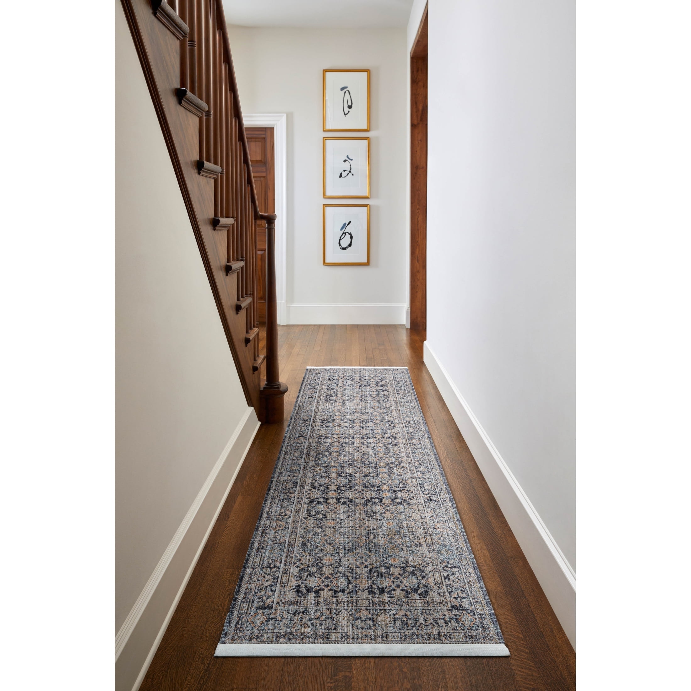 Livabliss x Becki Owens Margaret Medallion Washable Runner Area Rug,2'7" x 7'3",Gray/Charcoal