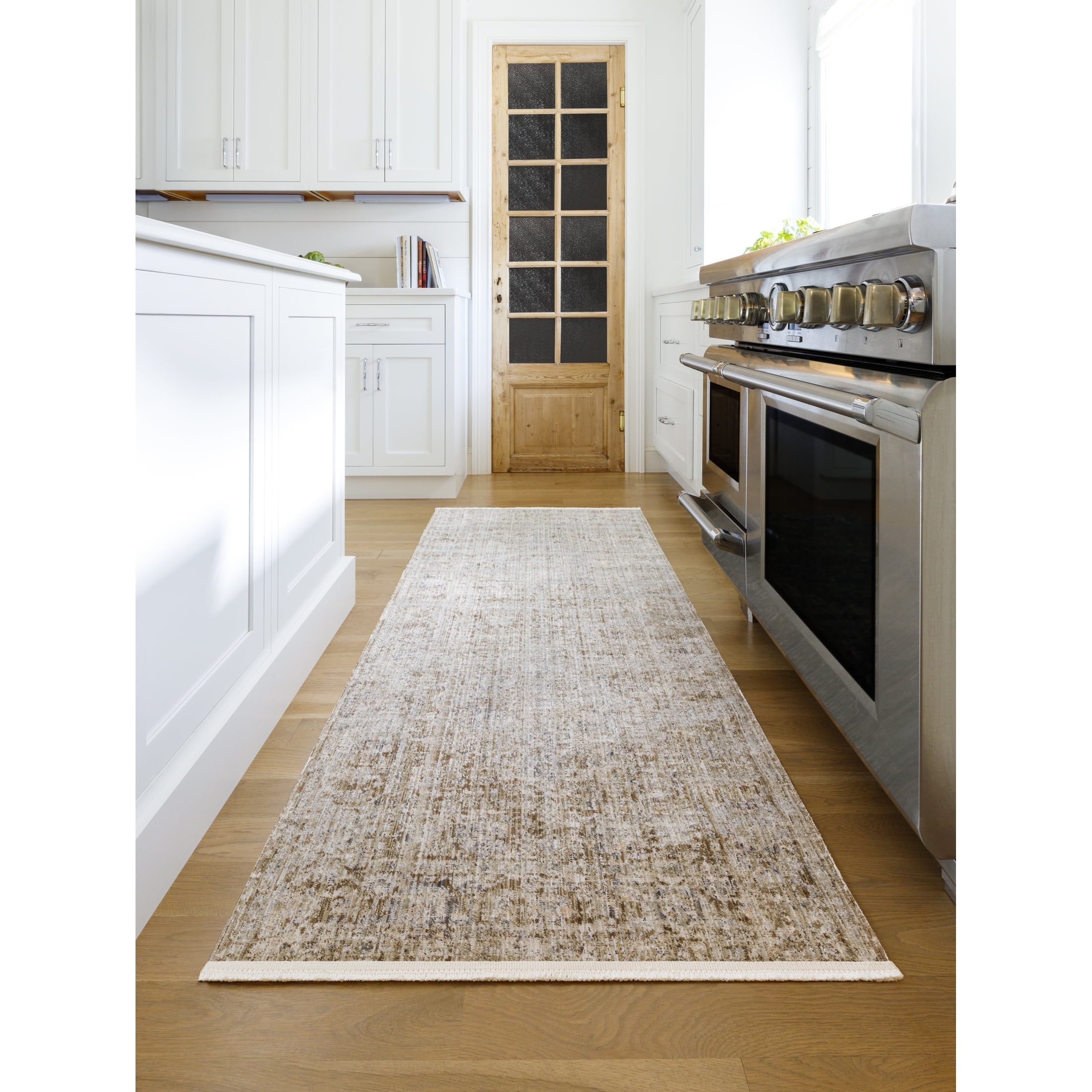 Livabliss x Becki Owens Margaret Medallion Washable Area Rug,9' x 13'1",Taupe/Brown