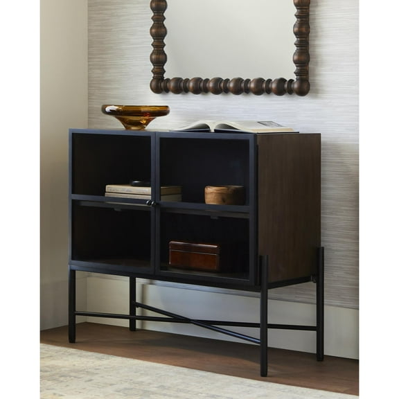 Livabliss x Becki Owens Mariposa Modern Cabinet, Brown/Black, 32"H 36"W 16"D