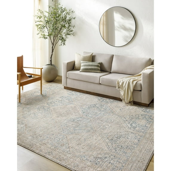 Livabliss x Becki Owens Marlene Vintage Medallion Area Rug,3'10" x 5'7",Light Green/Beige
