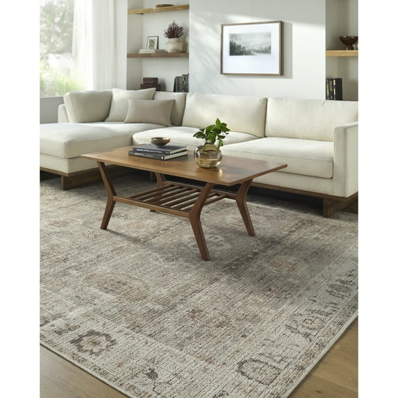 Livabliss x Becki Owens Marlene Vintage Medallion Area Rug,7'9" x 10',Off-White/Brown