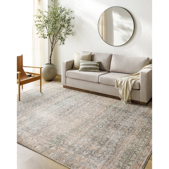 Livabliss x Becki Owens Marlene Vintage Medallion Area Rug,7'9" x 10',Sage/Brown