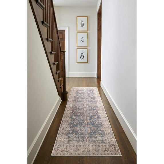 Livabliss x Becki Owens Marlene Vintage Medallion Runner Area Rug,2'7" x 7'3",Blue/Tan