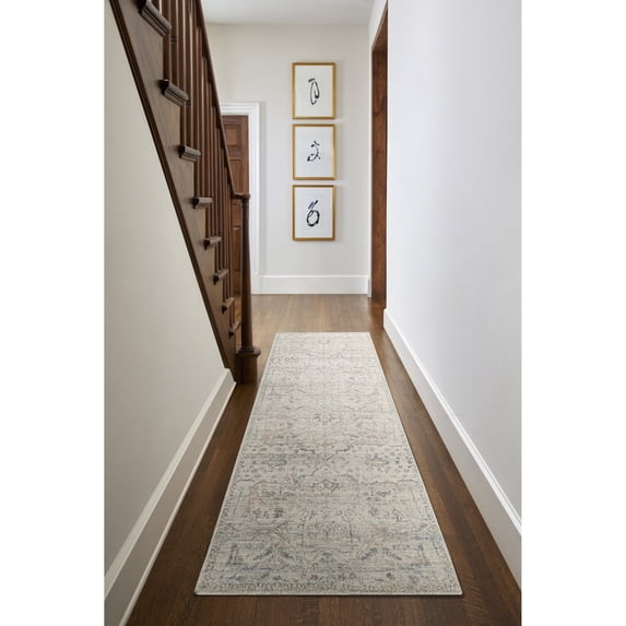 Livabliss x Becki Owens Marlene Vintage Medallion Runner Area Rug,2'7" x 7'3",Light Blue