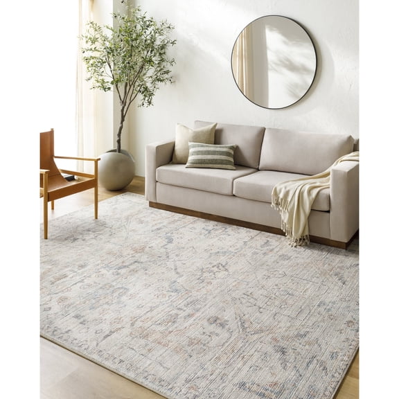 Livabliss x Becki Owens MarleneVintage Medallion Area Rug,9'1" x 12',Light Blue
