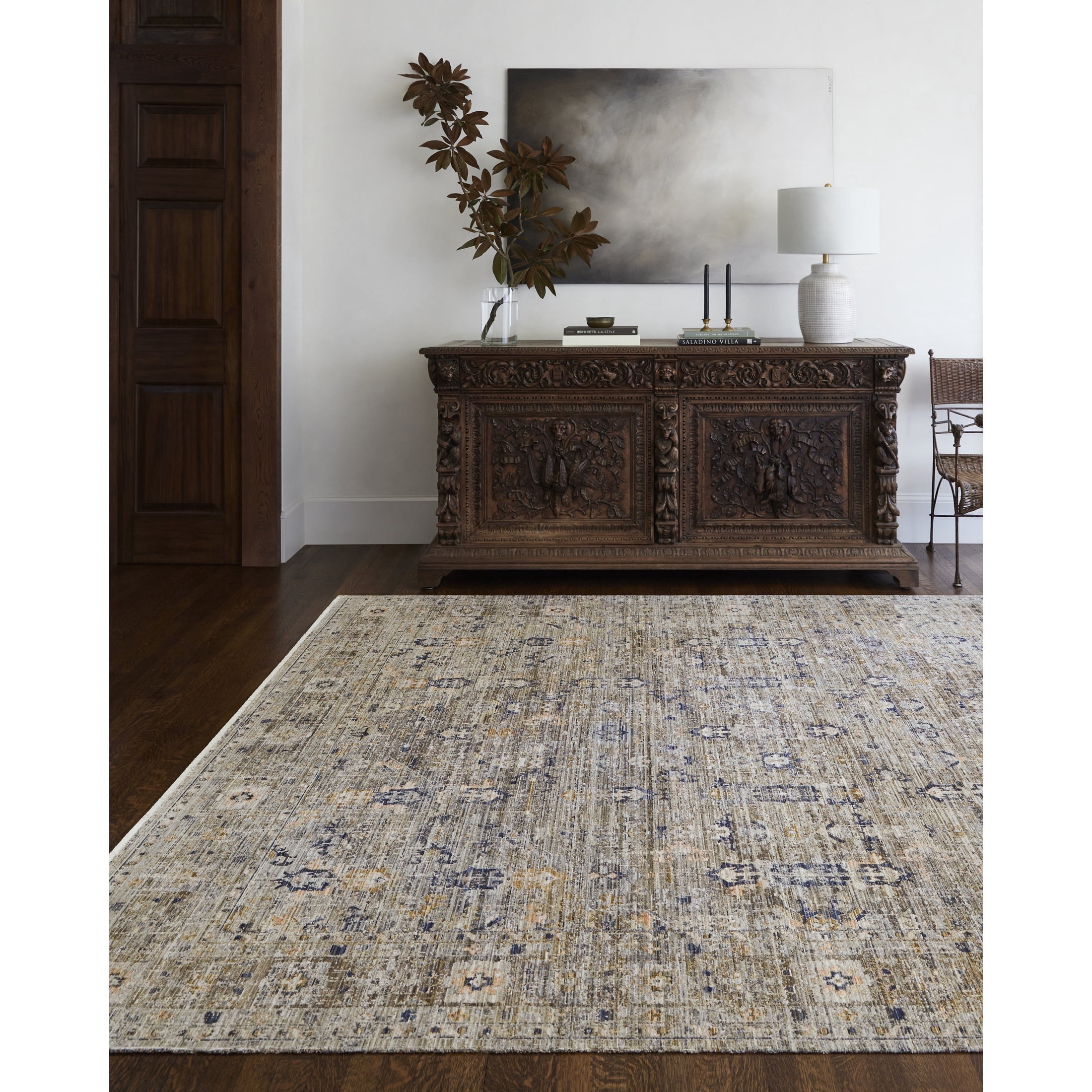 Livabliss x Becki Owens Ren Damask Washable Area Rug ,9' x 13'1",Brown Medallion
