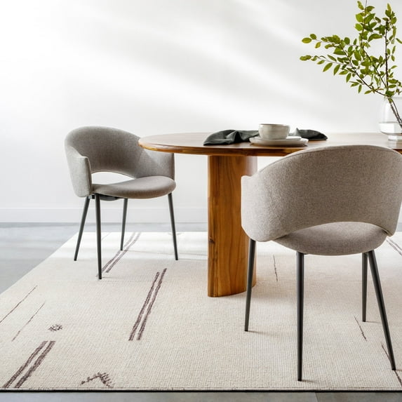 Livabliss x Becki Owens Rivi Modern Moroccan Area Rug,6'7" x 9',Cream/Charcoal