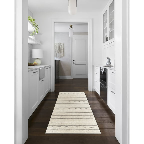 Livabliss x Becki Owens Rivi Modern Moroccan Runner Area Rug,2'7" x 7'3",Ivory/Black