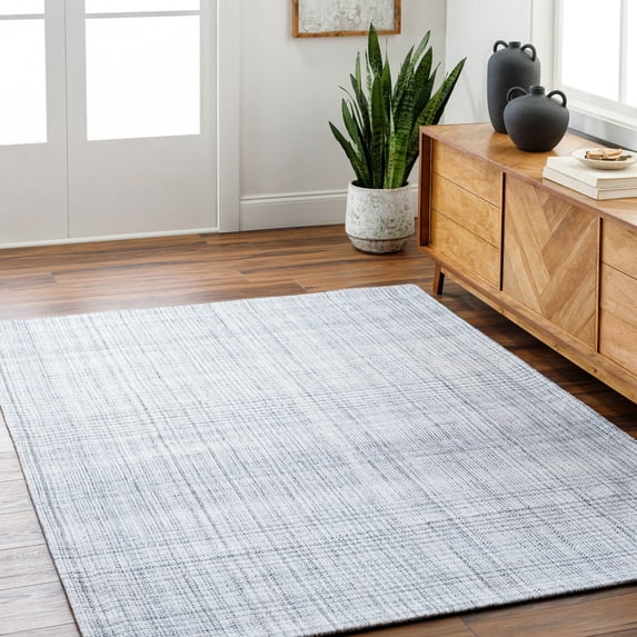 Livabliss x Becki Owens Sammy Handwoven Plaid Area Rug,6' x 9',Light Slate