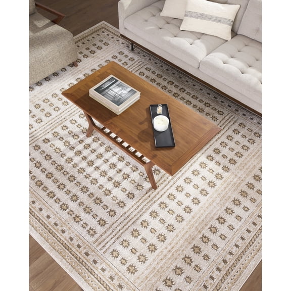 Livabliss x ELLE Decor Alma Global Area Rug, 5'3" x 7', Taupe/Brown