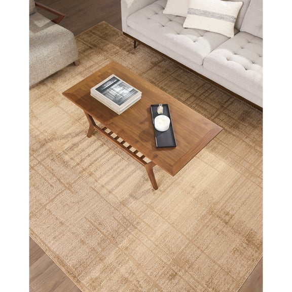 Livabliss x ELLE Decor Alma Modern Area Rug, 5'3" x 7', Tan
