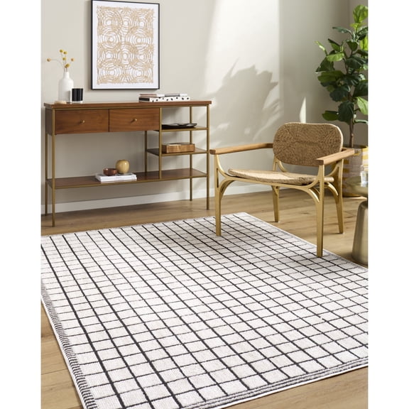 Livabliss x ELLE Decor Odeon Modern Area Rug, 9' x 12', Cream