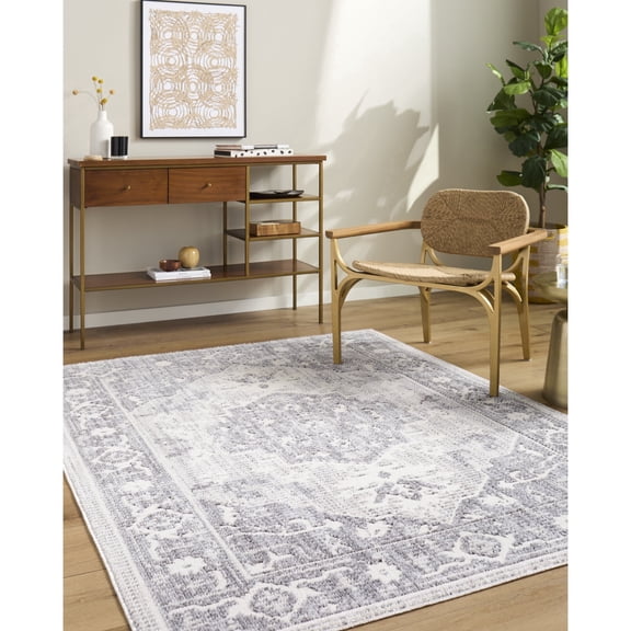 Livabliss x ELLE Decor Odeon Modern Area Rug, 9' x 12', Medium Gray