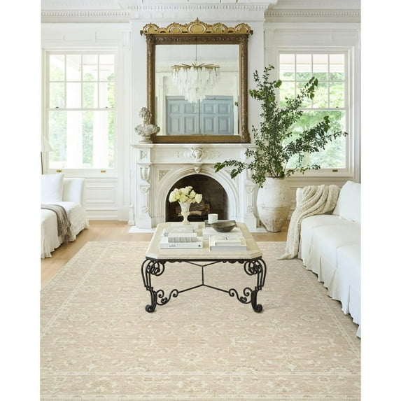 Livabliss x Nabela Noor Home Asha Printed Vintage Runner Area Rug,2'7" x 7'10",Oatmeal/Off-White