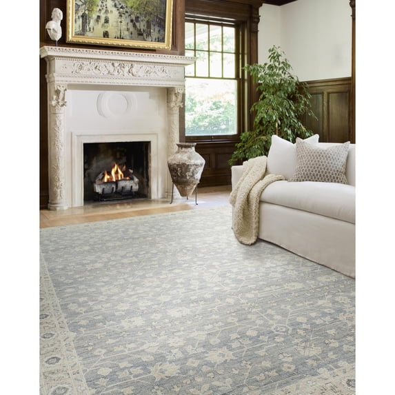 Livabliss x Nabela Noor Home Asha Printed Vintage Runner Area Rug,2'7" x 7'10",Sky Blue
