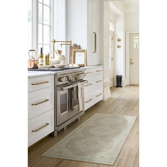 Livabliss x Nabela Noor Home Athiyo Printed Vintage Runner Area Rug,2'6" x 7'3",Tan/Oatmeal