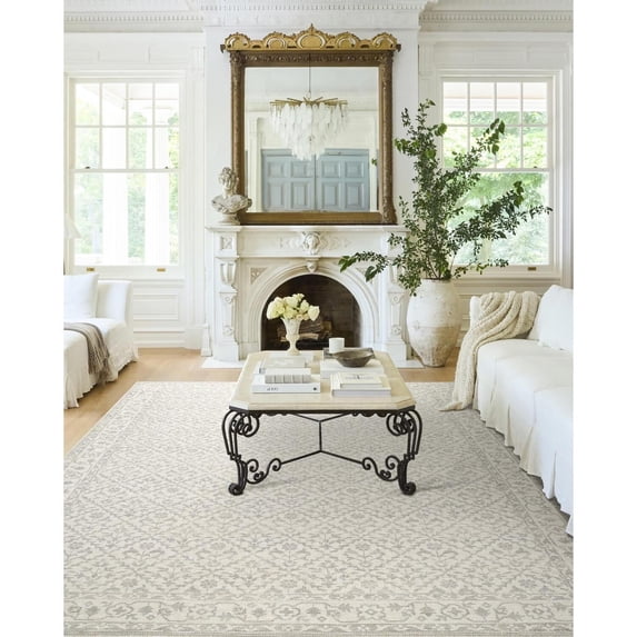 Livabliss x Nabela Noor Home Maan Printed Vintage Runner Area Rug,2'7" x 7'10",Grey/Off-White
