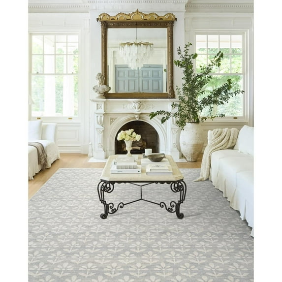 Livabliss x Nabela Noor Home Maya Global Bohemian Area Rug,6'7" x 9',Sky Blue