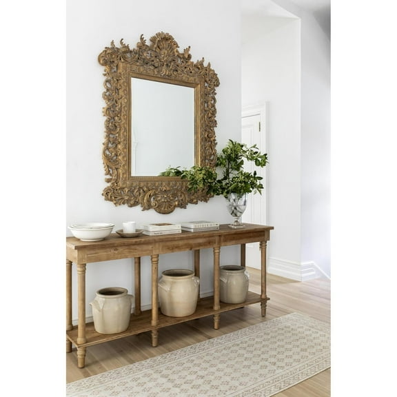 Livabliss x Nabela Noor Home Shanti Vintage Border Area Rug,5'3" x 7',Taupe