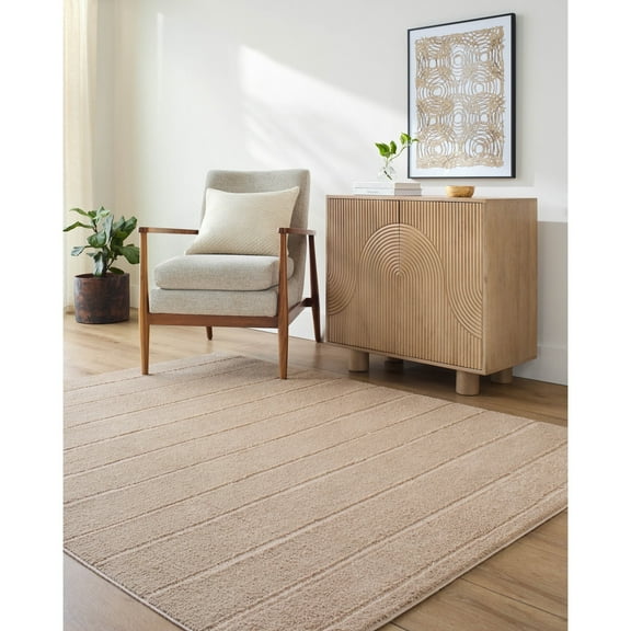 Livabliss x Our PNW Home Cascade Global Striped Runner Area Rug,2'7" x 12',Taupe