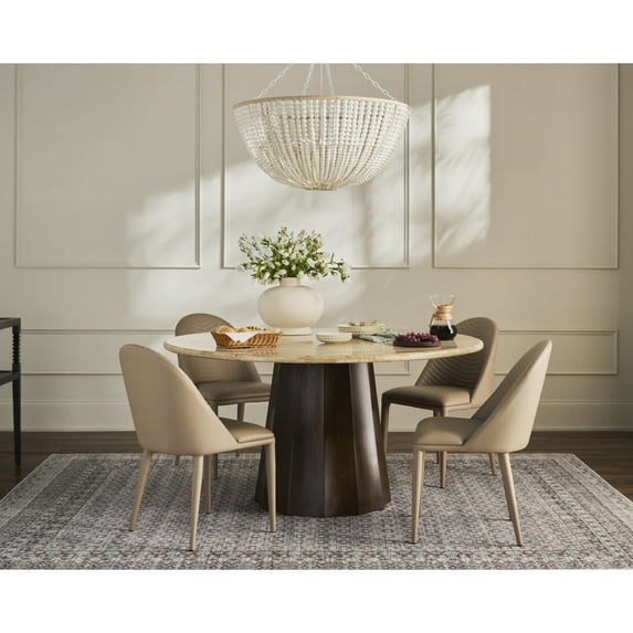 Livabliss x Our PNW Home Rainier Cottage Border Washable Area Rug, 7'10" x 10'2", Light Brown
