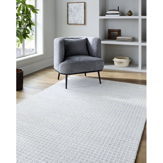 Livabliss x Vivir Andreas Modern Geometric Area Rug, 2' x 3', Pale Blue