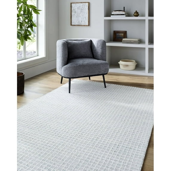 Livabliss x Vivir Andreas Modern Geometric Area Rug, 6' x 9', Pale Blue