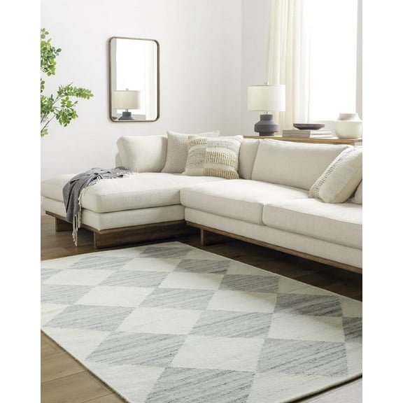 Livabliss x Vivir Antho Modern Geometric Area Rug, 5' x 7'6", Gray