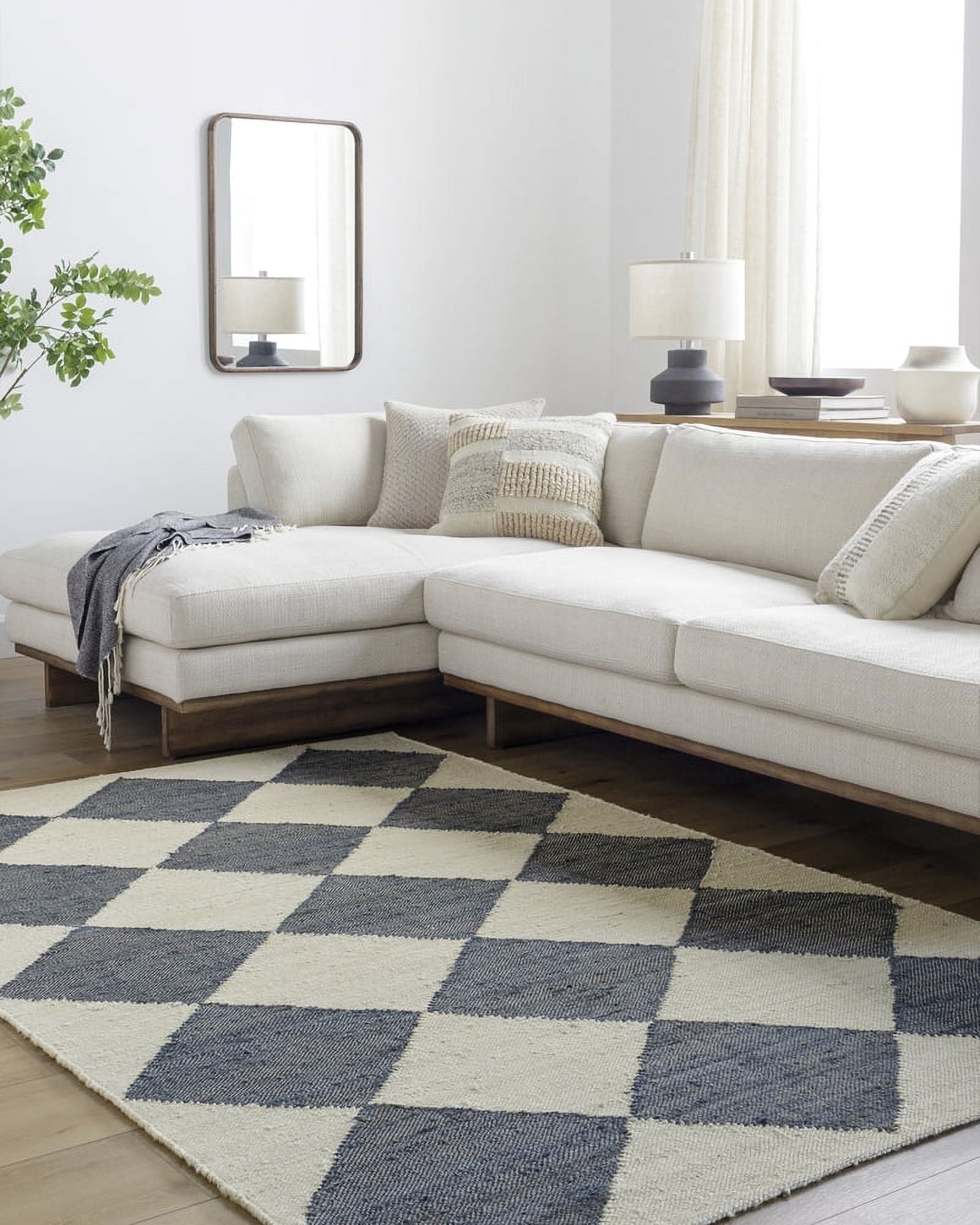 Livabliss X Galey Alix Architect IV Geometric Area Rug – 6'7" X 9' Ivory & Dark Brown Stripe – High Pile Polyester