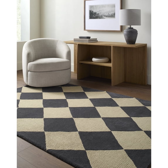 Livabliss x Vivir Isaac Modern Geometric Runner Area Rug, 2'6" x 8', Charcoal/Beige, (3' x 8')