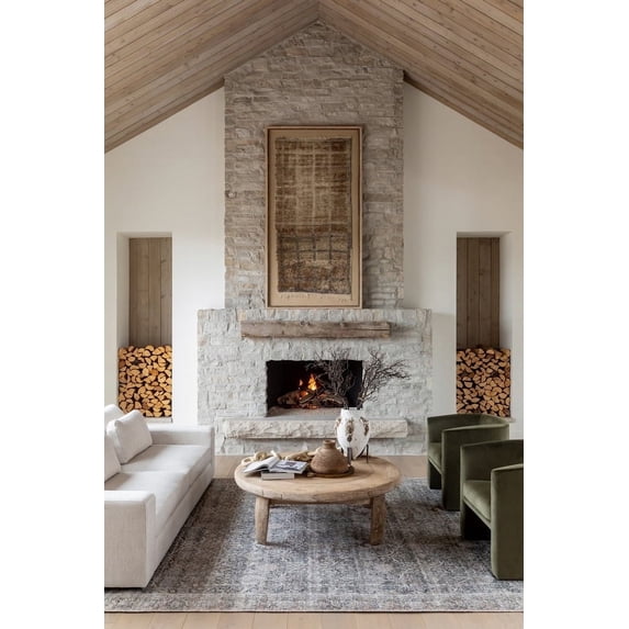 Livabliss x Vivir Lorelai Vintage Medallion Washable Area Rug, 8'10" x 12', Gray, (9' x 12')