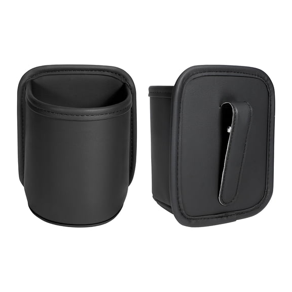 Livara 1 Pack Large Cup Holder for Car Door Pocket Seat Clip On Beverage Drink Holders Organizer Scratch-Resistant PU Leather Black