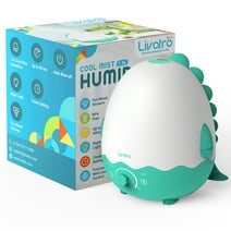 Livatro Cool Mist Humidifier for Bedroom - Quiet, BPA FREE for Kids, Ultrasonic with Diffuser, Night Light, Timer, Auto-Shut Off, Last up to 40Hours, Dinosaur Design with Fun Stickers